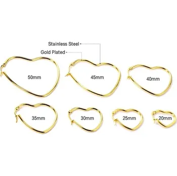 Náušnice Dámské srdíčkové náušnice - Zlatá,20mm
