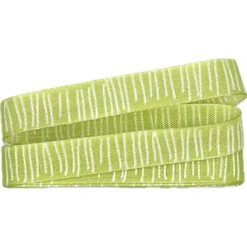 Stuha Stuha skládaná SAFARI hráškově zelená 15mm x 2m (7,- Kč/m) (Stuha tkaná, hráškově zelená, jednolící, s vetkaným vlascem v obou okrajích)