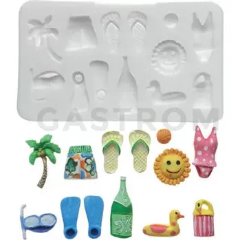 Kuchyňská sůl Silikonová forma na cukrovou hmotu ve tvaru prázdninových figurek - SLK273, 10x30 mm | SILIKOMART, SugarFlex