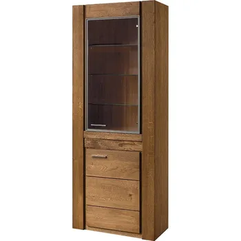 Knihovna Vitrína dub rustikal VELVET 11