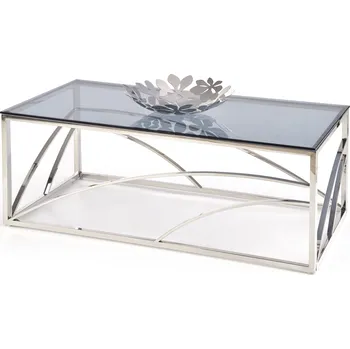Konferenční stolek HALMAR Skleněný konferenční stolek UNIVERSE - stříbrná