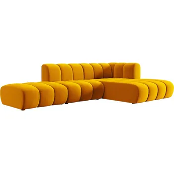 Pohovka Micadoni Sametová rohová pohovka Lupine 294 cm, pravá