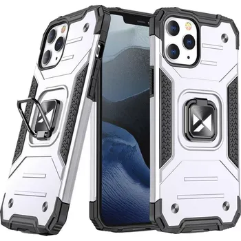 Pouzdro na mobilní telefon Wozinsky Ring Armor pouzdro iPhone 14 Pro , pancéřové s magnetickým úchytem a kroužkem srebrne