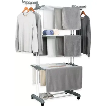 Věšák Herzberg Home & Living Herzberg HG-8034GRY: Stěhovací věšák na oblečení - šedý