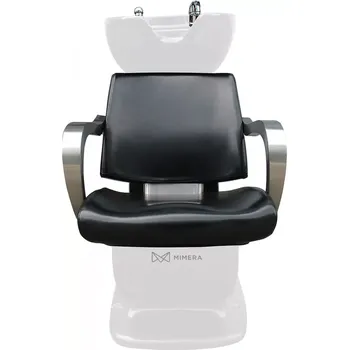 Kadeřnické křeslo Kadeřnický mycí box MAPLE - bílé umyvadlo, matná černá