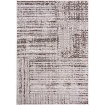 Koberec Bezvlasý koberec Madrid - linky 1 - hnědý Rozměr koberce: 100x200 cm