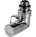 Zehnder XS ventil 1/2", rohový, úhlový, pravý, chrom