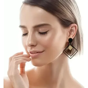 Souprava šperků Decentní náušnice ve tvaru dutého kosočtverce 3 barvy (Náušnice )