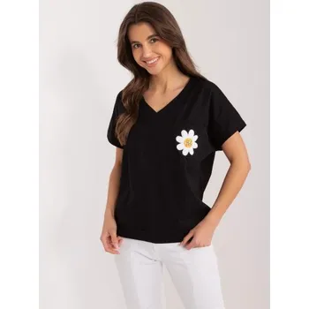 Dámská halenka s aplikací RUE PARIS černá