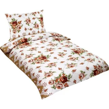 Povlečení Bellatex Povlečení bavlna s hotelovou kapsou, Růže béžová - 140x200, 70x90cm