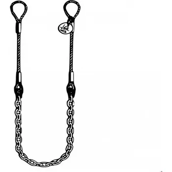 Lany Ganas spol. s.r.o. KOMBINOVANÝ - LANO x ŘETĚZ PEVNOSTNÍ Tř.10. x LANO Nosnost: U2800 kg, Průměr lana: ø12,5, Průměr řetězu: ø 6 mm