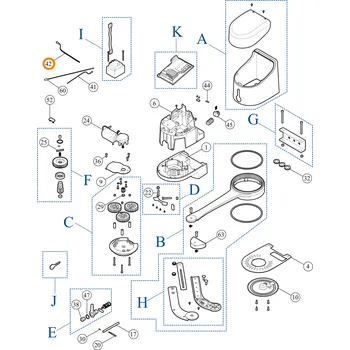 Pohon brány Nice CA1939.5320 kabely kodéru HYKE7024