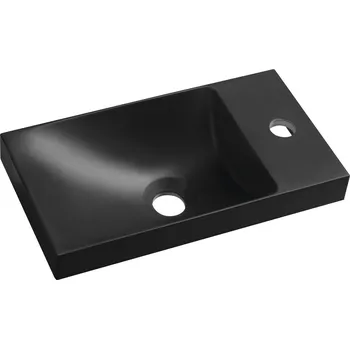 Sapho AGOS umývátko, litý mramor, 40x22cm, levé/pravé, černá mat