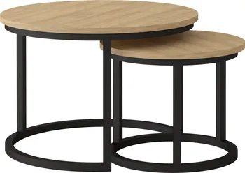 Konferenční stolek Lorento konferenční stolek kov/MDF 2 ks dub sonoma/černý
