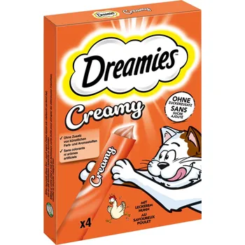 Pro kočku DREAMIES Creamy kuřecí Multipack 4 × 10 g