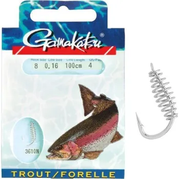 Rybářský háček Navázané háčky s pružinkou Gamakatsu 3610N 60cm 6004