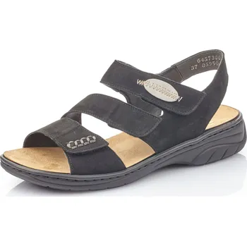 Dámské sandále DÁMSKÉ SANDÁLY RIEKER 64573-00 ČERNÁ Barva: Černá, Velikost: 37