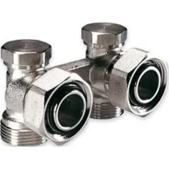 Ivar DS 346 vekolux 3/4"E x 3/4"F, pro dvoutrubkovy system, rohový, mosaz