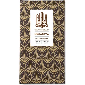 Čokoláda AJALA CHOCOLATE Nugátová -Lískový oříšek 48% Cacao 100% Lásky