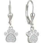 Stříbrné visací náušnice psí tlapky