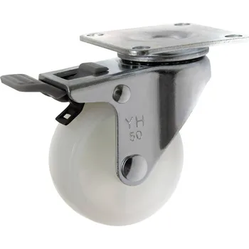 Pojezdové kolečko TOOLCRAFT TO-5137875 Otočné kolečko s aretační brzdou, 50 mm, s konstrukční deskou, polyamidové nosnost (max.): 50 kg