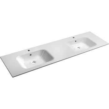 Umyvadlo Sapho ARECA dvojumyvadlo, litý mramor, 181x51,5cm, bílá