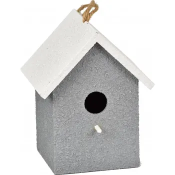 Zahradní dekorace Ptačí budka na zavěšení šedá 20x16x13,5 cm