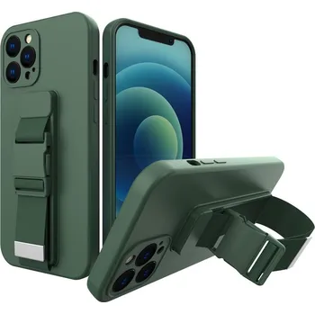 Pouzdro na mobilní telefon Forcell Pouzdro na mobil s popruhem Rope Case Samsung Galaxy A32 5G , tmavě, zelená, 9145576218525