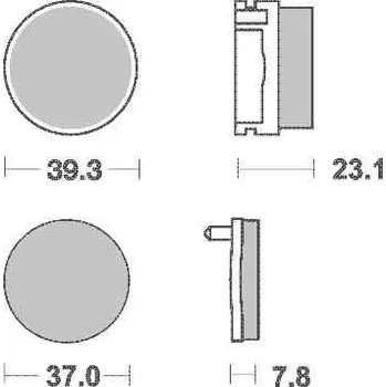 Motodíl Brzdové destičky Brembo zadní YAMAHA YFS 200 Blaster rok 01-02