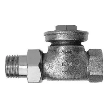 rozdělovač topení Resideo HONEYWELL HOME VERAMAX V2440D regulační šroubení pro otopné soustavy, DN15, Rp 1/2"M, 130°C, závitové, přednastavitelné, rohové, červený bronz