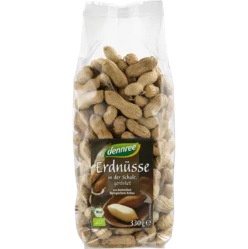 Dennree Arašídy ve skořápce pražené 330g bio