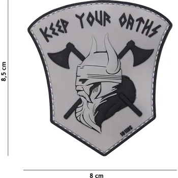 Nášivka 101 Inc. Company Nášivka na suchý zip Keep your oaths (plast 3D) - grey (101 INC)