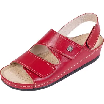 Dámské sandále Buxa Dámské kožené sandály BZ215 - Červená Velikost: 35