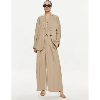 Dámské kalhoty Herskind Kalhoty z materiálu Lotus 5114840 Béžová Relaxed Fit 34