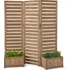 Paraván Tinus flexibilní třídílný paraván s truhlíky z masivního dřeva 150 x 167 x 30,5 cm přírodní