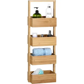 Casaria Designová koupelnová polička EQUIST / Bambusové dřevo
