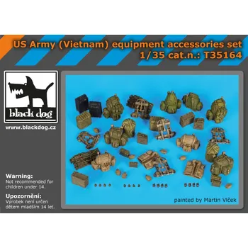 Plastikový model Blackdog 1/35 US Army (Vietnam) equipment accessories set