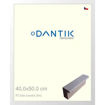 Rám na obraz DANTIK rámeček 40x50 | FC Bílá vysoká (Sklo Čiré) (Vyrobeno s láskou u nás v DANTIKU)
