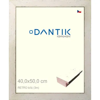 Rám na obraz DANTIK rámeček 40x50 | RETRO bílá (Plexi Čiré) (Vyrobeno s láskou u nás v DANTIKU)