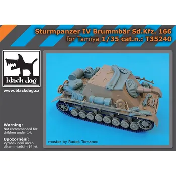 Plastikový model Blackdog 1/35 Sturmpanzer IV Brummbar Sd.Kfz.166 acc.set