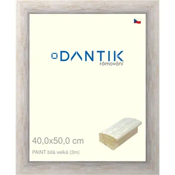 Rám na obraz DANTIK rámeček 40x50 | PAINT bílá velká (Plexi Čiré) (Vyrobeno s láskou u nás v DANTIKU)