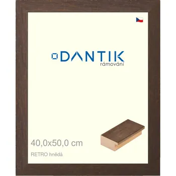 Rám na obraz DANTIK rámeček 40x50 | RETRO hnědá (Sklo Čiré) (Vyrobeno s láskou u nás v DANTIKU)