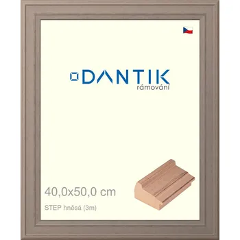Rám na obraz DANTIK rámeček 40x50 | STEP hnědá (Sklo Čiré) (Vyrobeno s láskou u nás v DANTIKU)