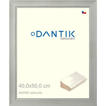 Rám na obraz DANTIK rámeček 40x50 | ANDRÉ velká Bílá (Sklo Čiré) (Vyrobeno s láskou u nás v DANTIKU)