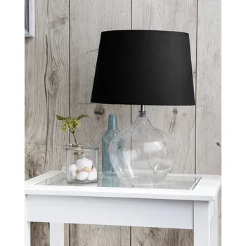 Stojací lampa stolní lampa Průhledná černé sklo 45 cm kulatá moderní stínidla stínidlo Beliani