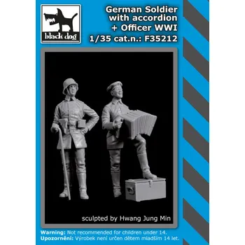 Plastikový model Blackdog 1/35 German soldier w/ accordion + officer WWI