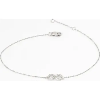 Náramek Diamantový náramek z bílého zlata nekonečno DNA002F + dárek zdarma