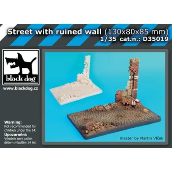Plastikový model Blackdog 1/35 Street with ruined wall