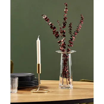 Váza Váza na květiny Průhledné sklo 26 cm Dekorativní kulatý tvar Stolní dekorace Moderní design Beliani