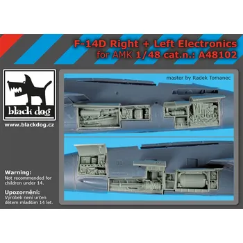 Plastikový model Blackdog 1/48 F-14D right + left electronics (AMK)